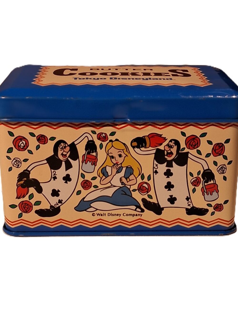 Tokyo Disneyland Cookie Tin  RARE  Vintage  1993  VGC  Alice in Wonderland Japan